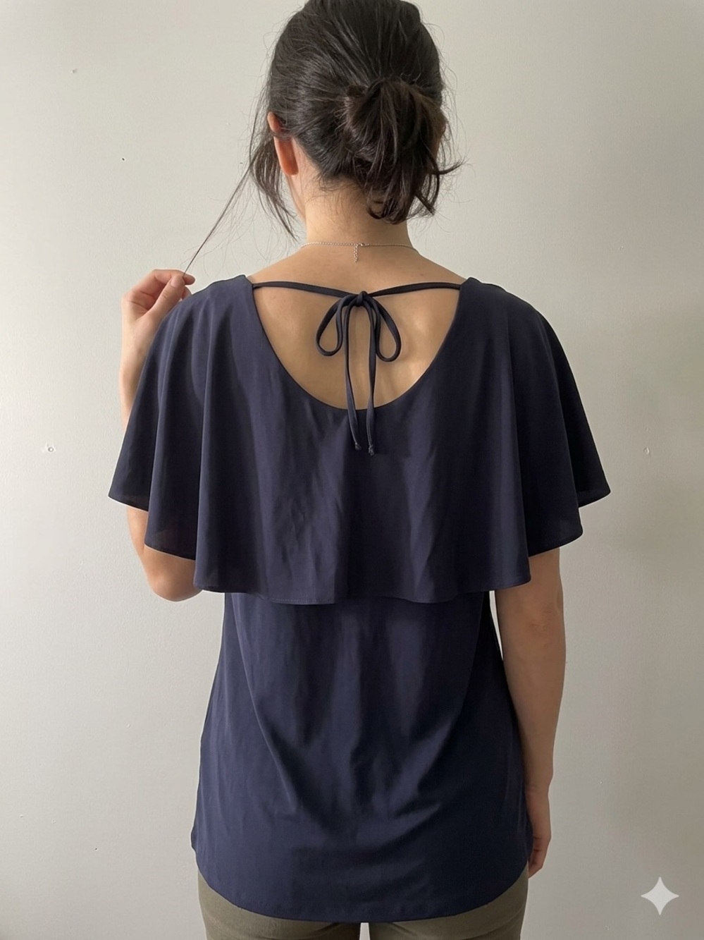 Ann Taylor Factory Navy Tunic Top with V back